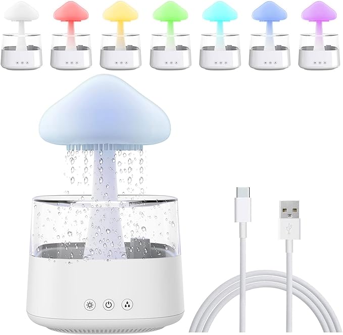 Humidificador, Difusor de Aroma Rain Cloud com Altifalante Bluetooth - OnLike