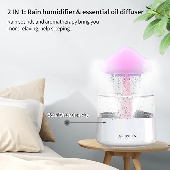Humidificador, Difusor de Aroma Rain Cloud com Altifalante Bluetooth - OnLike