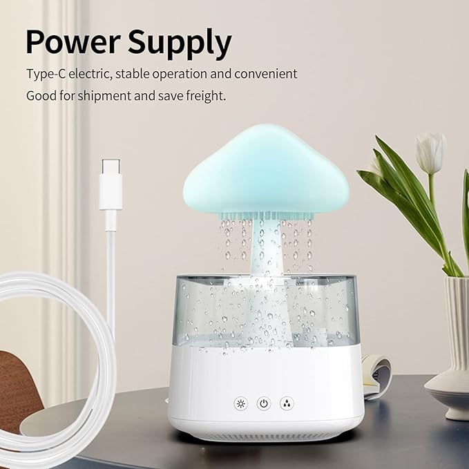 Humidificador, Difusor de Aroma Rain Cloud com Altifalante Bluetooth - OnLike
