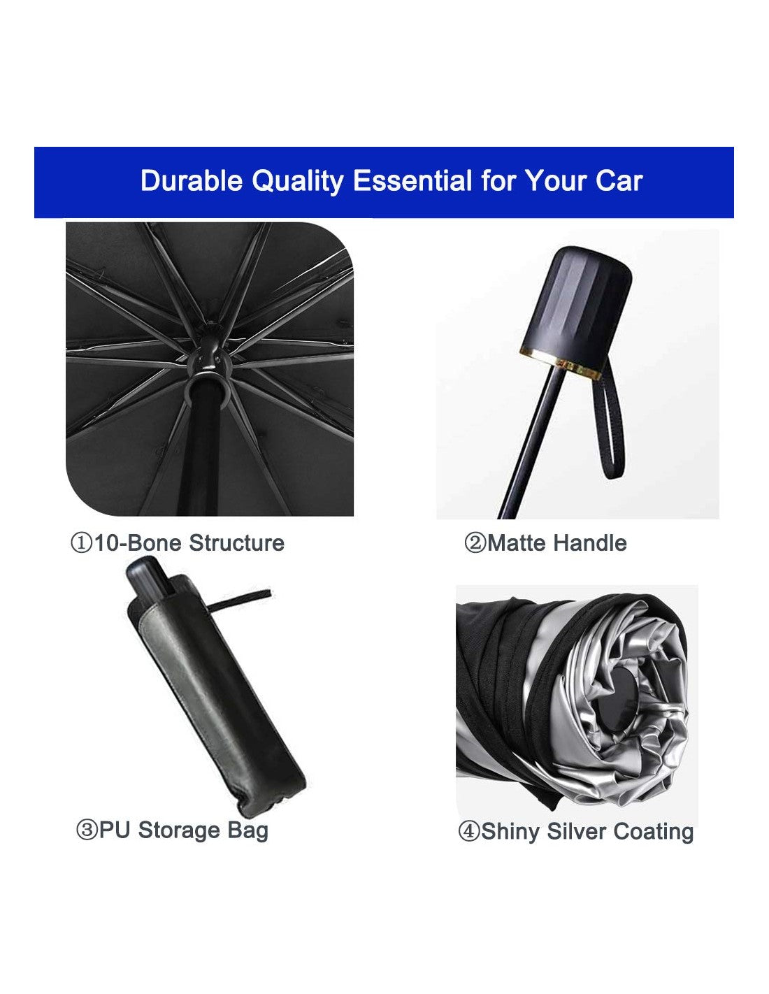 Parasol Dobrável para Carro - Formato Guarda-Chuva - OnLike