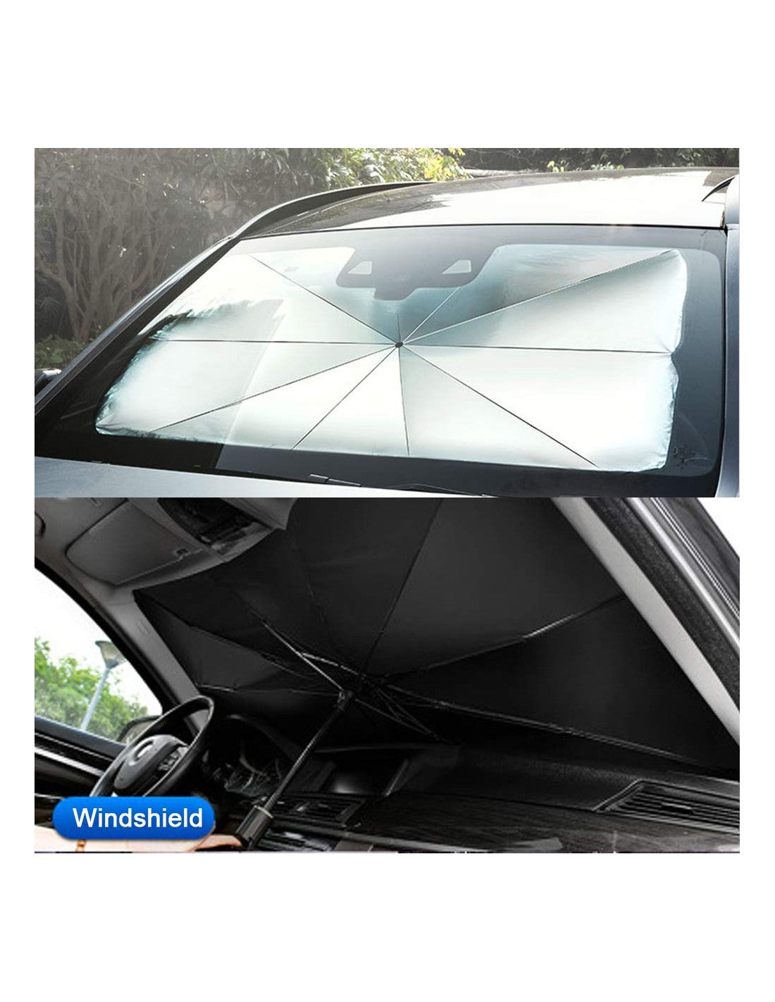 Parasol Dobrável para Carro - Formato Guarda-Chuva - OnLike