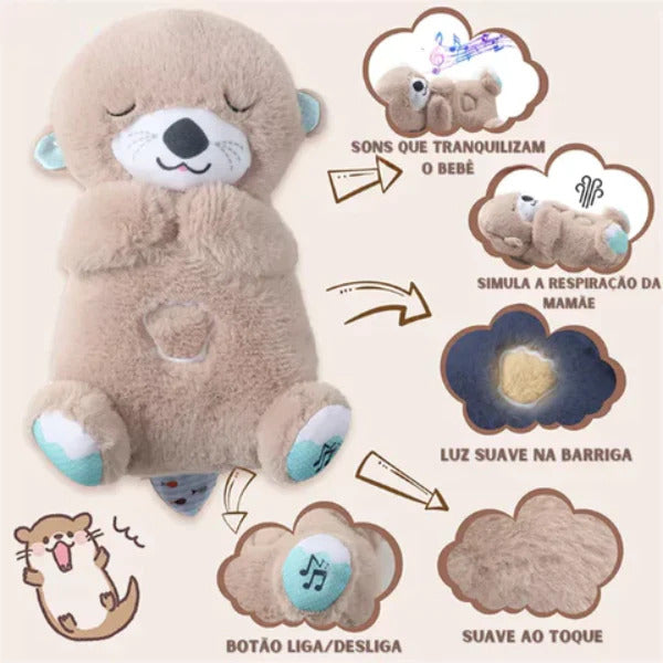 Peluche Interativo com Luz e Música - Lontra Cinzento - OnLike