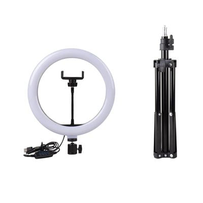 Ring Light 26cm com Tripé Extensível até 210 cm - Preto - OnLike