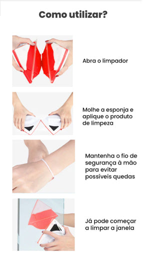 Limpa Vidros Magnético Ajustável De Dupla Face - OnLike