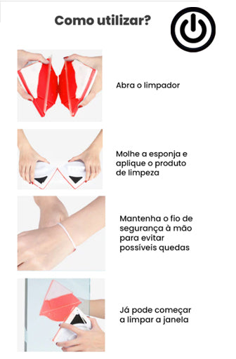 Limpa Vidros Magnético Ajustável De Dupla Face - OnLike