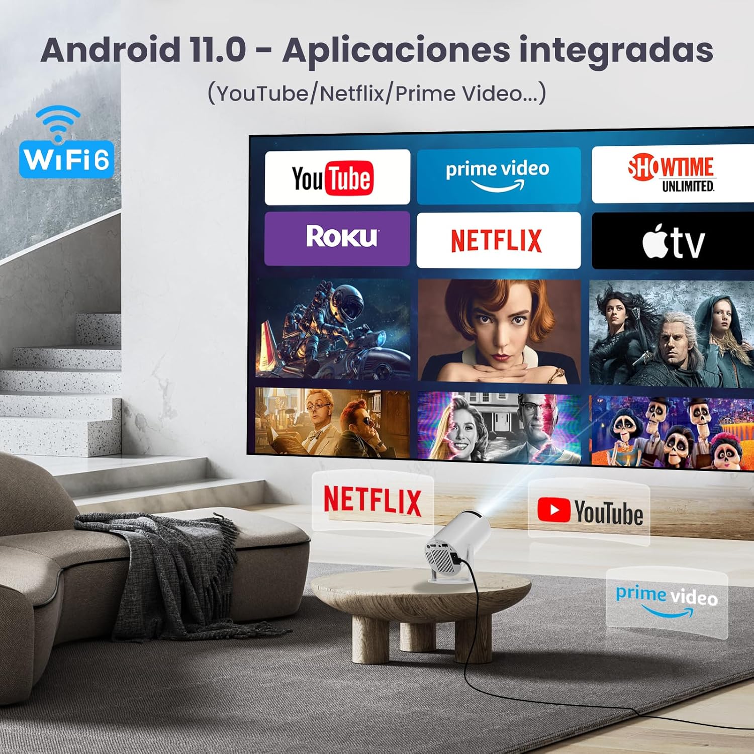 Projetor Android HY300 Plus 180º de Rotação UltraHD - OnLike