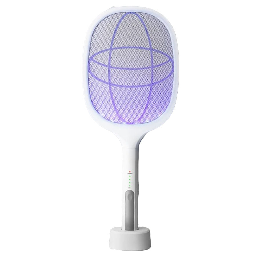 Raquete Elétrica Anti-Mosquitos 2 em 1 com Base - OnLike