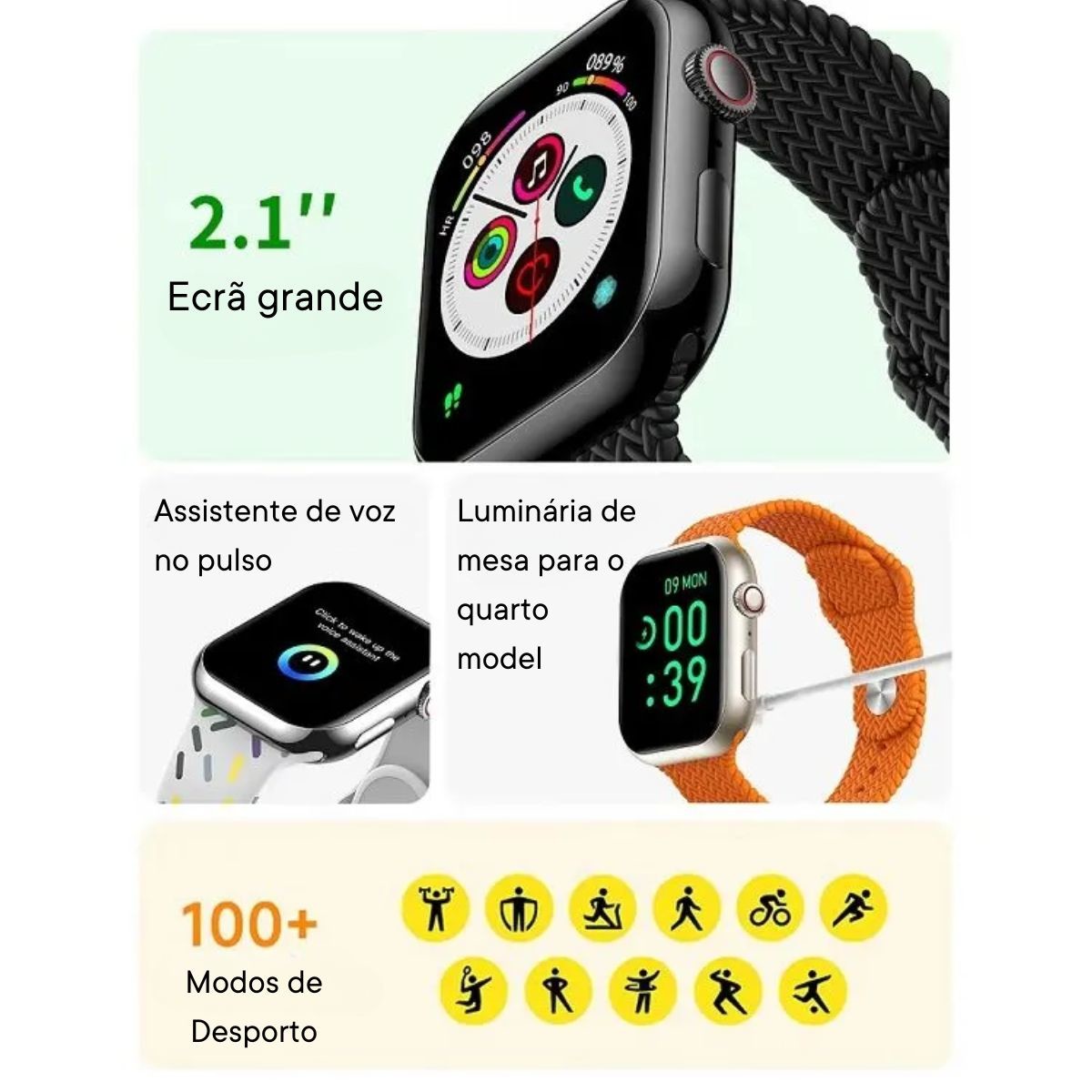 Smartwatch Z81 ProMax Preto - com 2 braceletes (Preto e Branco) - OnLike