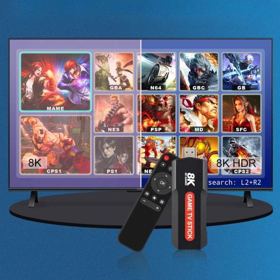 Consola Retro Onlike UltraPlay Stick Android TV 8K Jogos Arcade Comandos Wireless - OnLike
