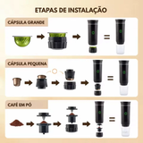 Máquina de Café Portátil 3 em 1 Recarga USB -  Cinza - OnLike