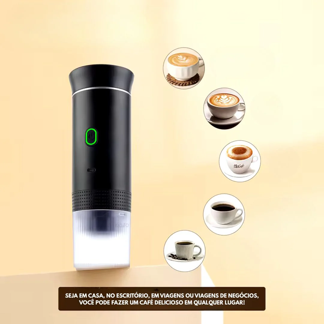 Máquina de Café Portátil 3 em 1 Recarga USB -  Cinza - OnLike