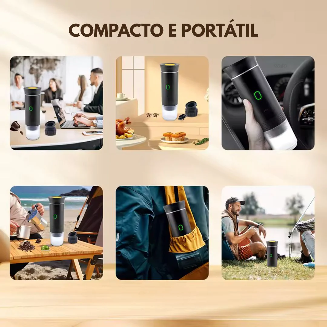 Máquina de Café Portátil 3 em 1 Recarga USB -  Cinza - OnLike