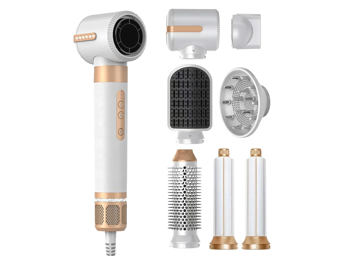 Kit Secador Modelador de Cabelo 7 em 1 - Branco - OnLike