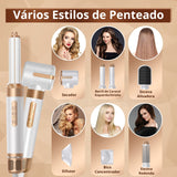 Kit Secador Modelador de Cabelo 7 em 1 - Branco - OnLike