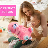 Peluche Interativo com Luz e Música - Lontra Rosa - OnLike