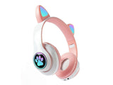 Headseats Bluetooth com orelha de gato, LED e microfone removível