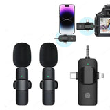 Microfone Lapela Wireless para Smartphones 3 em 1