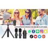 Microfone Lapela Wireless para Smartphones 3 em 1
