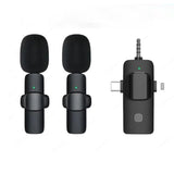 Microfone Lapela Wireless para Smartphones 3 em 1